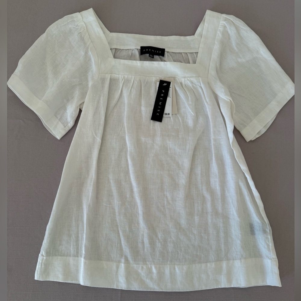 Premise Women’s Lightweight 100% Linen Blouse Summer Beach-XSmall-NWT $58.
